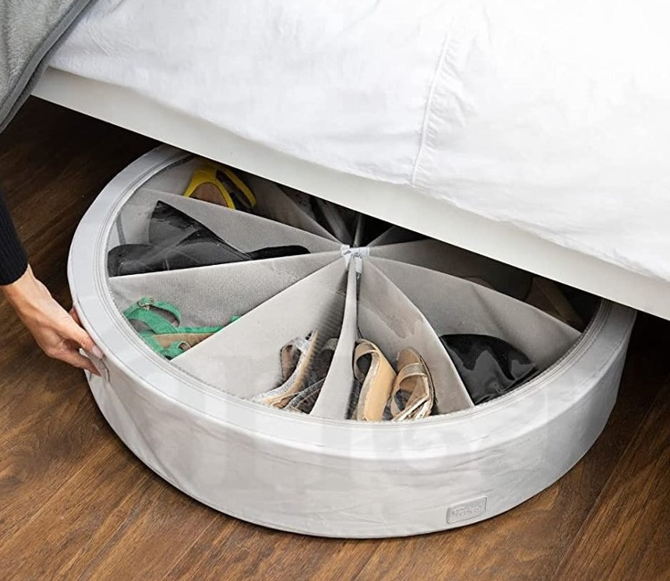 Under bed storage, Steel Frame, SHOE WHEEL, Ø 74 H 15,5 cm, , Grey in the group Storage / Bedroom storage / Under bed storage at SmartaSaker.se (41839)