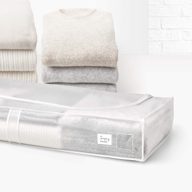 Box under-bed storage, Soft, MILKY WHITE, 45 x 103 x H16 cm, Transparent White in the group Storage / Bedroom storage / Under bed storage at SmartaSaker.se (41849)