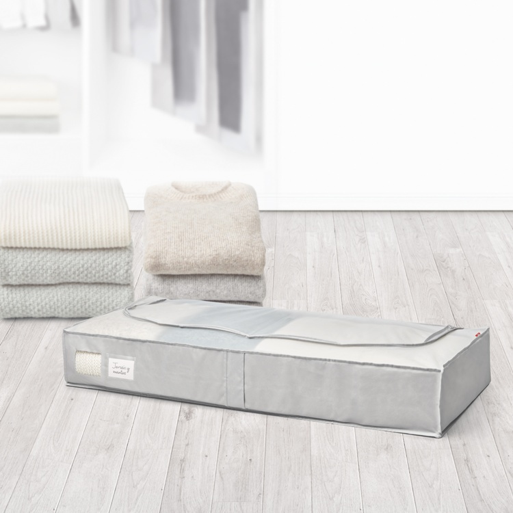 Box under-bed storage, RAYEN PREMIUM, 45 x 103 x H 16 cm, Light grey in the group Storage / Bedroom storage / Under bed storage at SmartaSaker.se (41852)