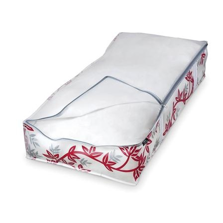 Box under-bed storage , soft, RED LEAF, 95 x 45 x H18 cm, White / Red in the group Storage / Bedroom storage / Under bed storage at SmartaSaker.se (41853)