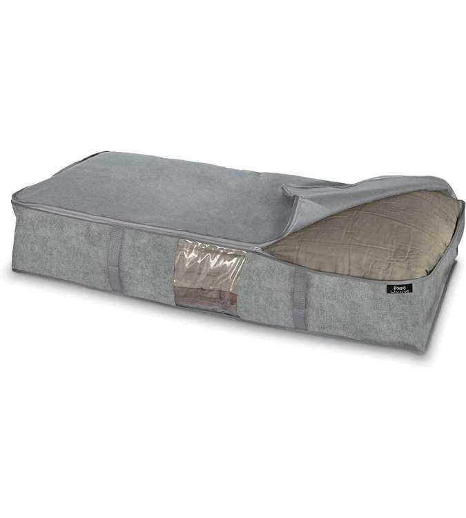 Box under-bed storage, soft, STONE GREY, 95 x 45 x H18 cm, Grey in the group Storage / Bedroom storage / Under bed storage at SmartaSaker.se (41854)