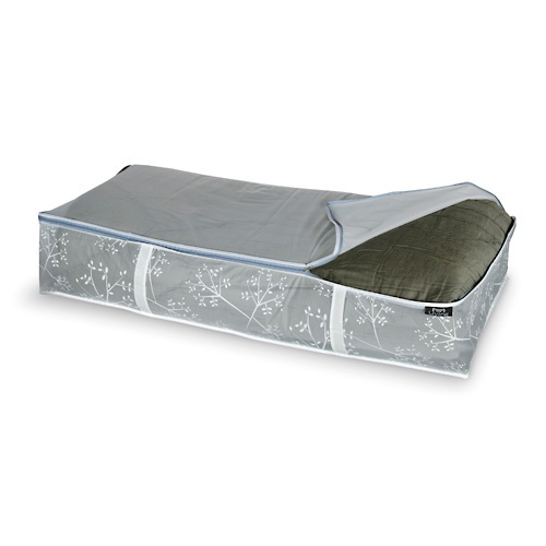 Box under-bed storage, soft, WHITE LEAF, 95 x 45 x H18 cm, White in the group Storage / Bedroom storage / Under bed storage at SmartaSaker.se (41856)
