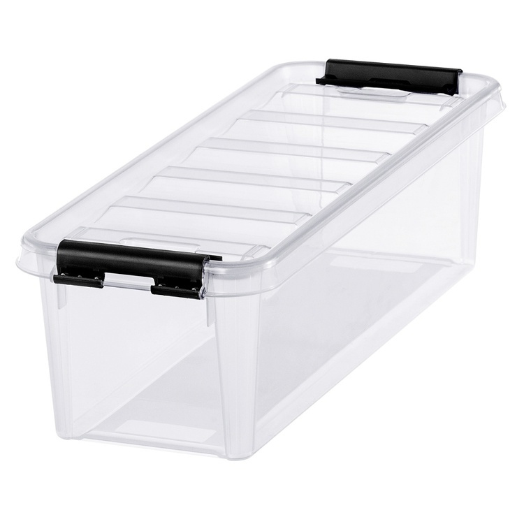 Box, Oblong, SMARTSTORE 3,5L, CLASSIC, 38 x 14 x H 11 cm, Transparent / Black in the group Storage / Storage boxes / SmartStore storage boxes at SmartaSaker.se (41859)
