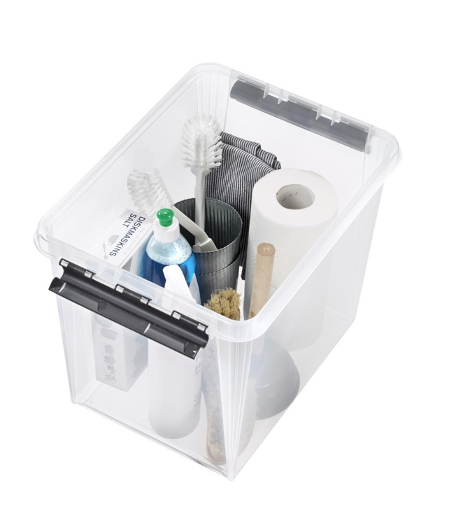 Storage Box, High, SMARTSTORE 25L. CLASSIC, 40 x 30 x H32 cm, Clear / Black in the group Storage / Storage boxes / SmartStore storage boxes at SmartaSaker.se (41866)