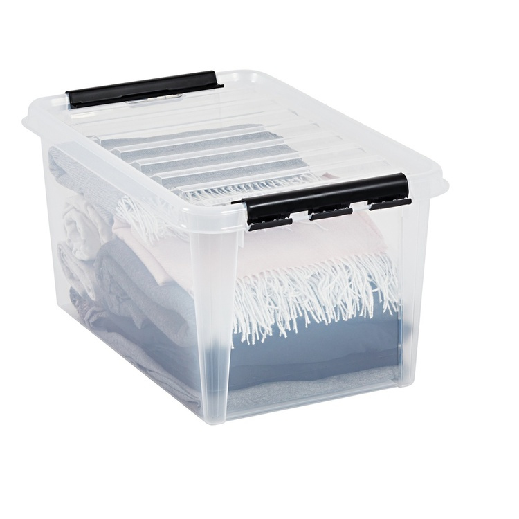 Box, Large, SMARTSTORE 46L, CLASSIC, 59 x 39 x H31 cm, Transparent / Black in the group Storage / Storage boxes at SmartaSaker.se (41879)