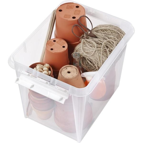 Box, Large, SMARTSTORE 52L HOME, 50 x 39 x H41cm, Transparent / White in the group Storage / Storage boxes / SmartStore storage boxes at SmartaSaker.se (41881)