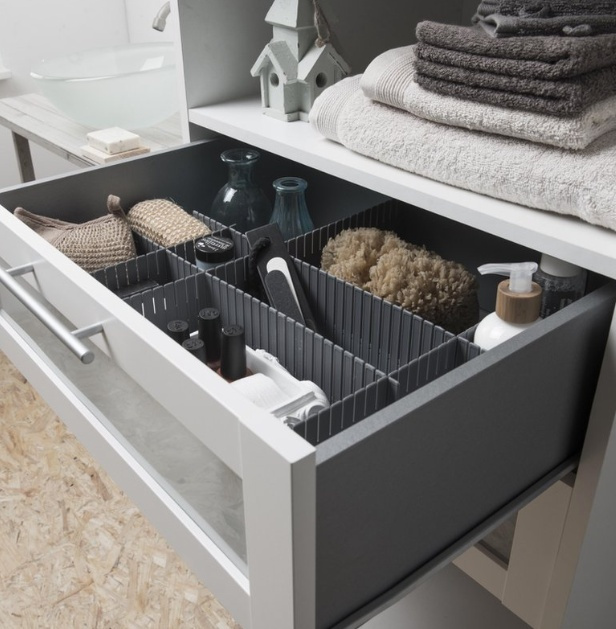 Drawer dividers, Set of 6, FREE DRAWER ORGANISER, 44 x H 10 cm, Grey in the group Storage / Wardrobe storage / Sorting boxes at SmartaSaker.se (41894)