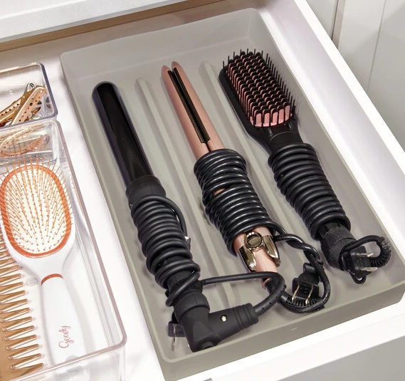 Organiser in Silicone, THE HOME EDIT HAIR TOOL HOLDER, 37,5 x 24,1 x H4,4 cm, Grey in the group Storage / Bathroom storage at SmartaSaker.se (41924)
