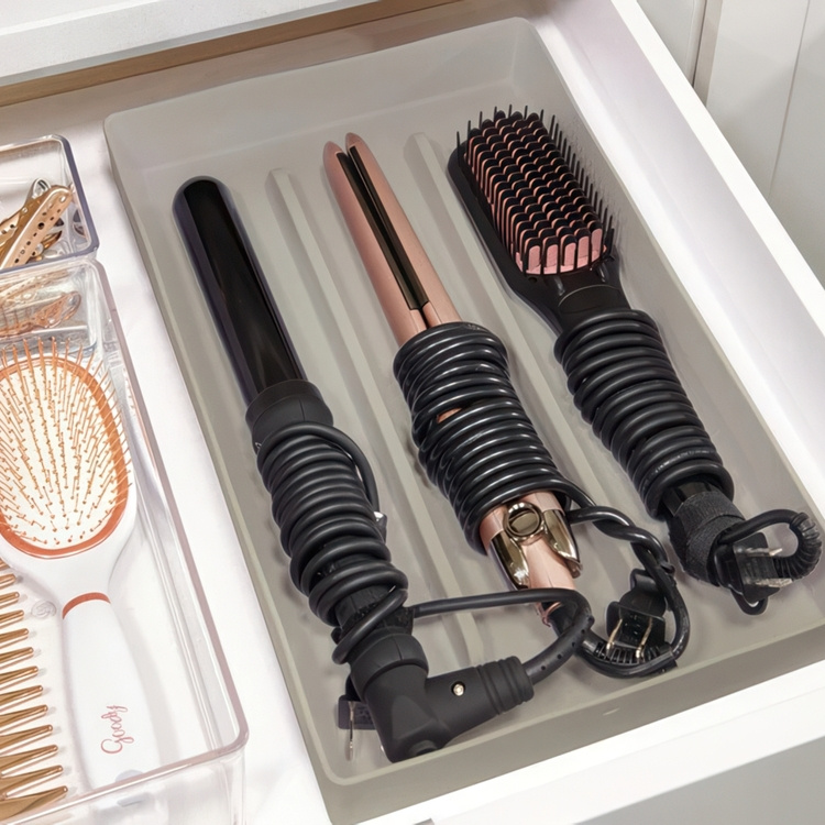 Organiser in Silicone, THE HOME EDIT HAIR TOOL HOLDER, 37,5 x 24,1 x H4,4 cm, Grey in the group Storage / Bathroom storage at SmartaSaker.se (41924)