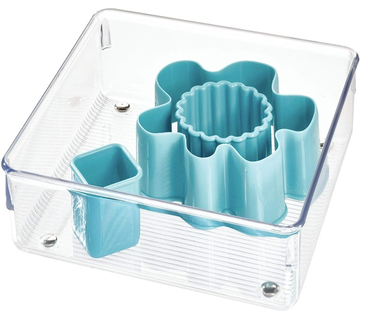 Drawer Organiser, Square, LINUS SHALLOW MEDIUM, 16,3 x 16,3 x H 5,1 cm, Transparent in the group Storage / Kitchen storage / Kitchen cabinet organizers / Cutlery drawers at SmartaSaker.se (41926)