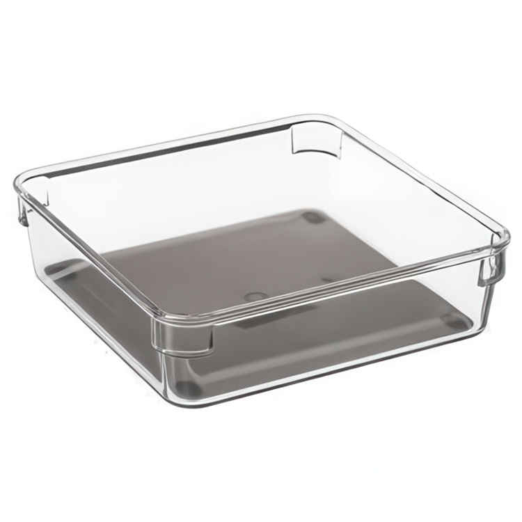 Storage tray, Square, TIDY SMART ORGANIZER, 16 x 16 x H 4,5 cm, Clear / Dark Grey in the group Storage / Kitchen storage / Storage jars at SmartaSaker.se (41928)