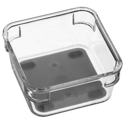 Storage tray, Small Square, TIDY SMART ORGANIZER, 9 x 9 x H 4,5 cm, Clear / Dark Grey in the group Storage / Kitchen storage / Kitchen cabinet organizers / Cutlery drawers at SmartaSaker.se (41929)