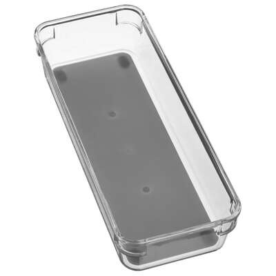 Storage tray, Slim, TIDY SMART ORGANIZER, 23 x 9 x H 4,5 cm, Clear / Dark Grey in the group Storage / Kitchen storage / Kitchen cabinet organizers / Cutlery drawers at SmartaSaker.se (41935)