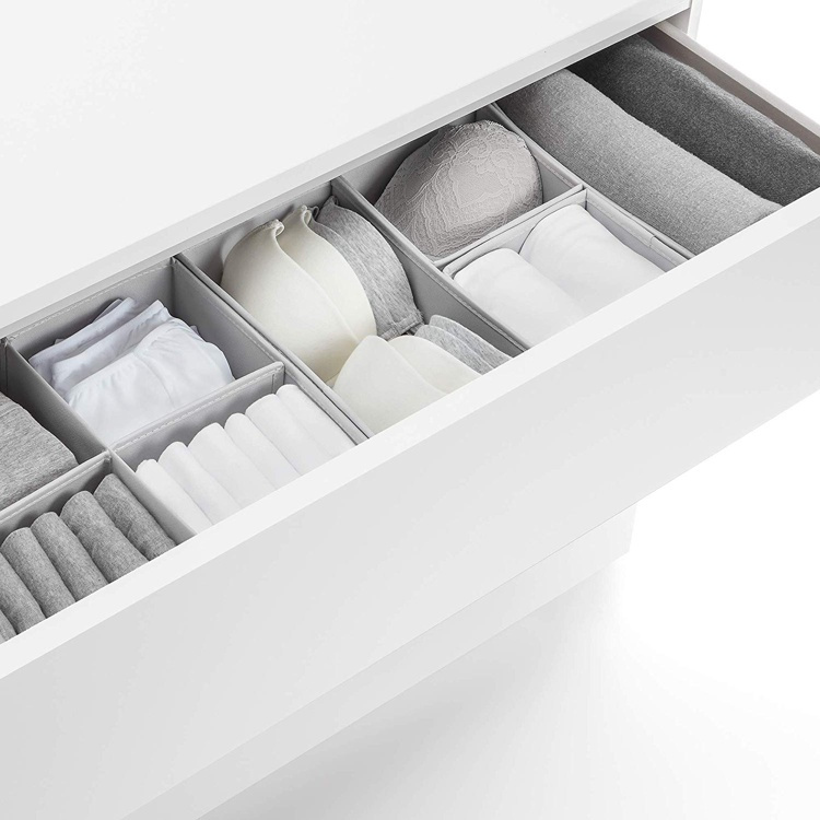 Boxes for sorting, Set with 6, PREMIUM DRAWER ORGANIZERS, Grey in the group Storage / Wardrobe storage / Sorting boxes at SmartaSaker.se (41948)