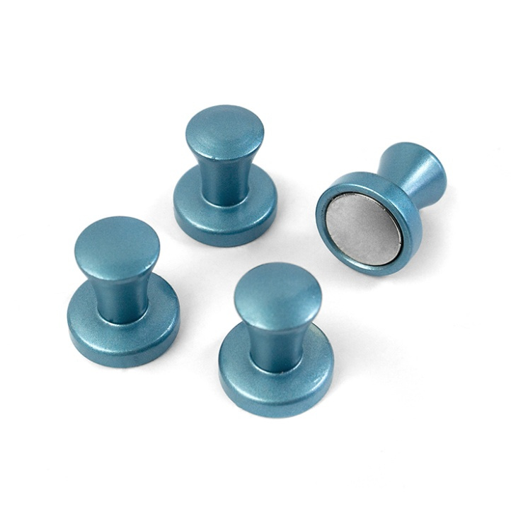Magnets / Hooks Super strong MINI-MAX , set of 4, Ø 1,4 x H 1,5 cm, Silver Blue in the group Storage / Magnets and adhesives / Strong magnets at SmartaSaker.se (41958)