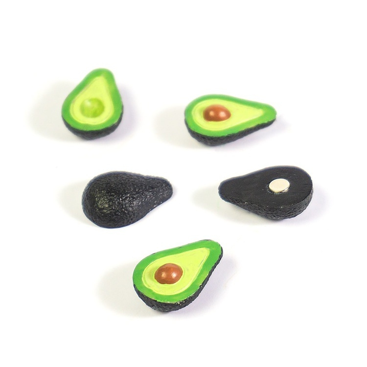 Magnets, Set of 5, AVOCADO, Green / Black in the group Storage / Magnets and adhesives at SmartaSaker.se (41974)