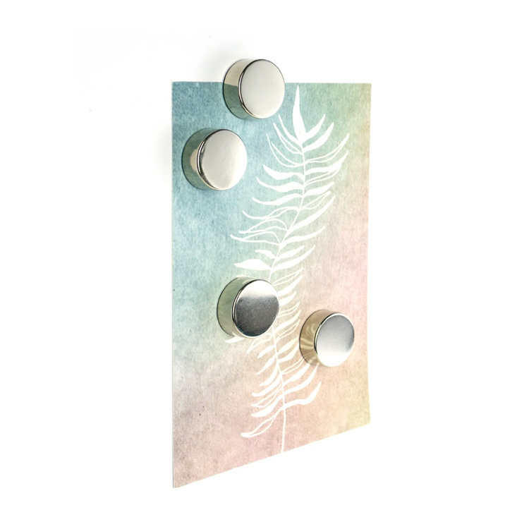 Magnets Extra Strong, Set of 4, SILVER, Ø 2,3 x H 0,9 cm, Silver in the group Storage / Magnets and adhesives / Strong magnets at SmartaSaker.se (41986)