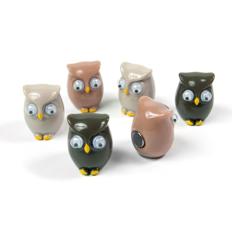 Magnets OWL, set of 6, Assorted in the group Storage / Magnets and adhesives at SmartaSaker.se (42006)