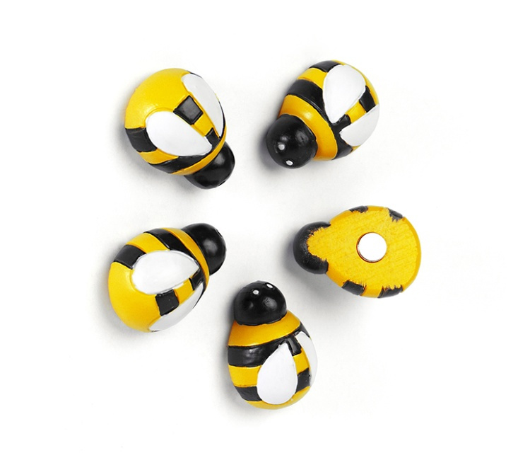 Magnets. Set of 5, HONEY BEE, Yellow / Black in the group Storage / Magnets and adhesives at SmartaSaker.se (42017)