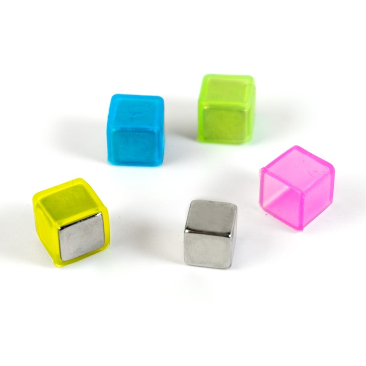 Magnets Super strong, Set of 4, CUBE NEON, 1 x 1 x H 1 cm, Silver / Assorted in the group Storage / Magnets and adhesives / Strong magnets at SmartaSaker.se (42033)