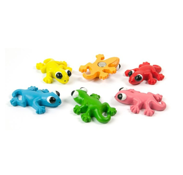 Magnets, Set of 6, GECKO, 3,4 x 2,2 cm, assorted in the group Storage / Magnets and adhesives at SmartaSaker.se (42040)