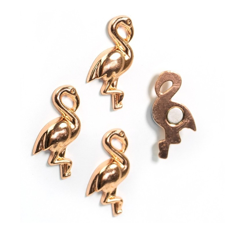 Magnets,Set of 4, FLAMINGO, Rose gold in the group Storage / Magnets and adhesives at SmartaSaker.se (42041)
