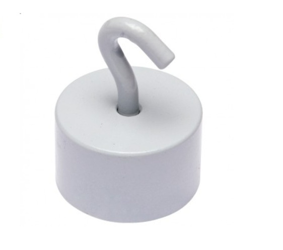 Magnetic hook, Super strong 16 kg, NEODYM LARGE, Ø 2,5 cm, White in the group Storage / Magnets and adhesives / Magnetic Hooks at SmartaSaker.se (42062)