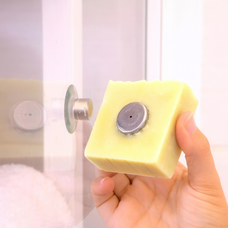 Soap Holder with suction cup, MINIMALISTE PORTE SAVON, Ø 3,5 cm, Silver in the group Storage / Bathroom storage at SmartaSaker.se (42065)