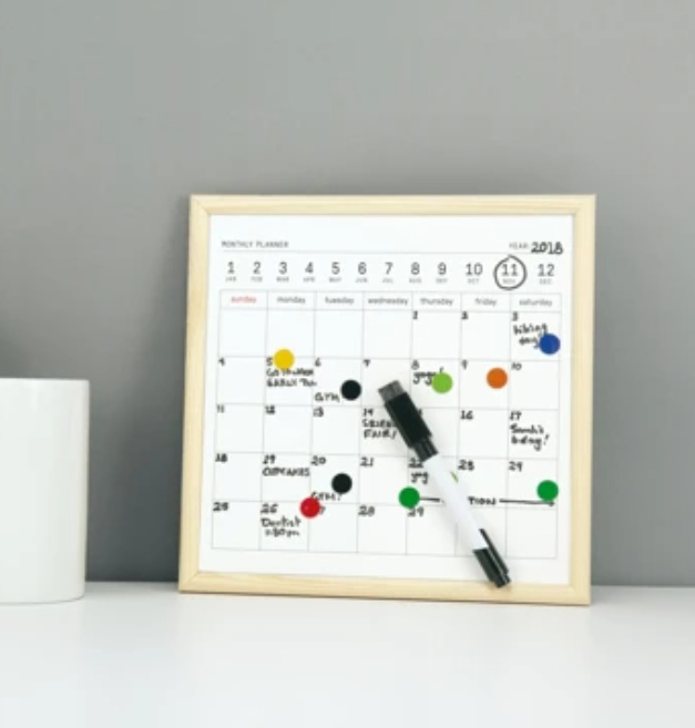 Magnetic whiteboard, MINI MONTHLY PLANNER, 20 × H 20 cm, White in the group Storage / Office supplies at SmartaSaker.se (42066)