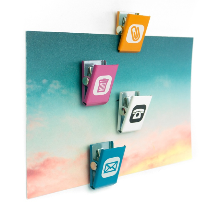 Magnetic clips, Set of 4, OFFICE CLIP, 2 x 2,7 cm, Assorted in the group Storage / Magnets and adhesives / Magnetic storage at SmartaSaker.se (42078)