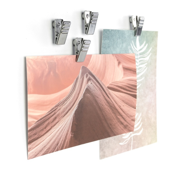 Magnetic clips, Set of 4, CLIPPER, 1 x H 2,5 cm, chrome-plated in the group Storage / Magnets and adhesives / Magnetic storage at SmartaSaker.se (42085)