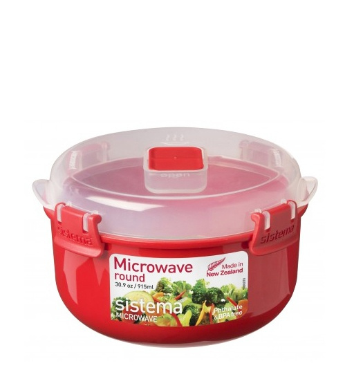 Lunch box, MICROWAVE ROUND, Ø15,6 x H 9,5 cm, Red in the group Storage / Kitchen storage / Food containers / Plastic at SmartaSaker.se (42113)