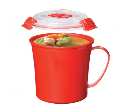 Soup Mug, 66,ml. MICROWAVE , 14 x 11 x H 12 cm, Red in the group Storage / Kitchen storage / Food containers / Plastic at SmartaSaker.se (42116)