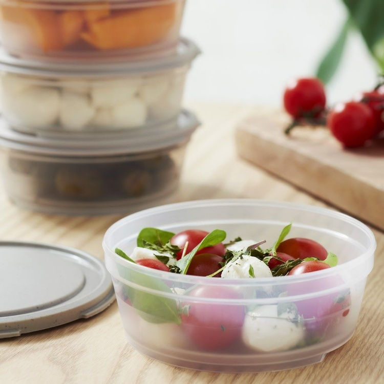 Food storage, Round, 0,3 L, SMARTSTORE SUSTAIN, Transparent /Earl grey in the group Storage / Kitchen storage / Food containers / Plastic at SmartaSaker.se (42137)