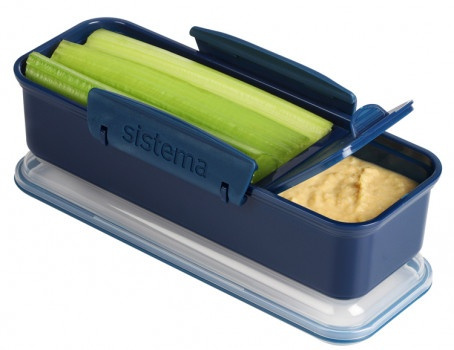 Lunch box with compartment, 410 ml, SNACK ATTACK RENEW, 19 x 8 x H 6 cm, Blue in the group Storage / Kitchen storage / Food containers / SmartStore food containers at SmartaSaker.se (42164)