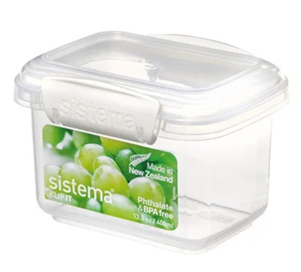 Lunch box, small, 400 ML, SISTEMA KLIP-IT, Transparent / White in the group Storage / Kitchen storage / Food containers / Plastic at SmartaSaker.se (42169)