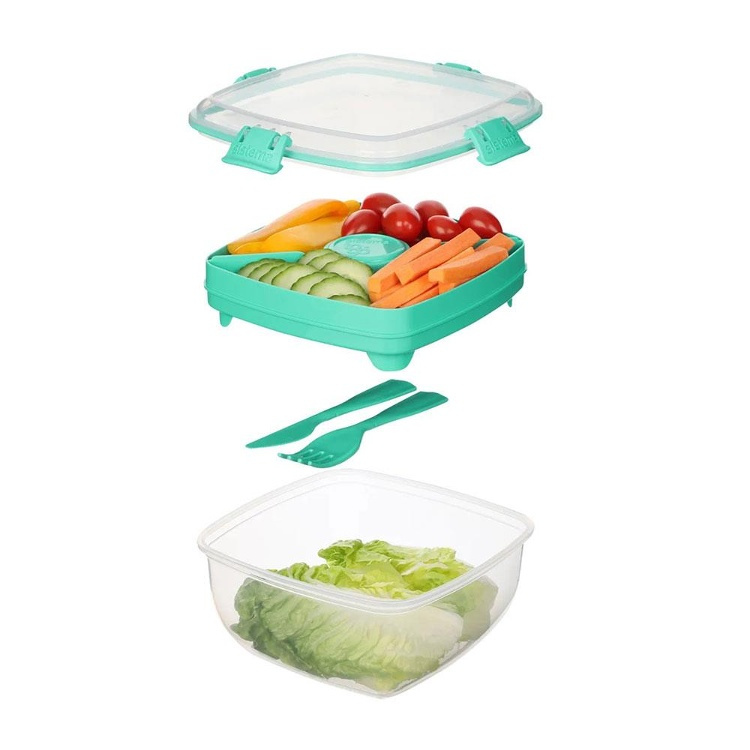 Lunch box, with compartments, SALAD TO GO, 1,1 L, Mint Teal in the group Storage / Kitchen storage / Food containers / SmartStore food containers at SmartaSaker.se (42171)
