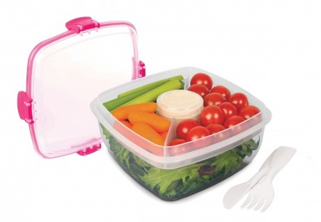 Lunch box, SALAD TO GO, 1.1 L, divided into compartments, Pink in the group Storage / Kitchen storage / Food containers / SmartStore food containers at SmartaSaker.se (42172)