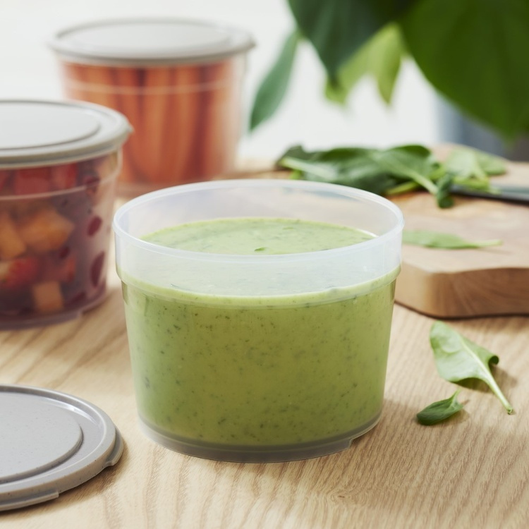 Food storage, Round, 0,6 L, SMARTSTORE SUSTAIN, Transparent / Earl grey in the group Storage / Kitchen storage / Food containers / Plastic at SmartaSaker.se (42173)
