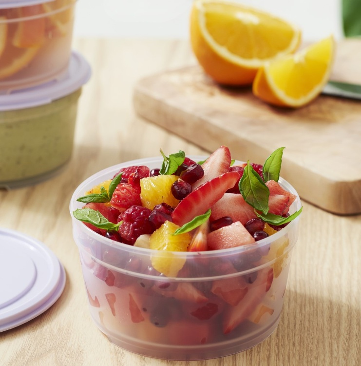 Food storage Round, 0,45 L, SMARTSTORE FRESH, Transparent / Purple in the group Storage / Kitchen storage / Food containers / Plastic at SmartaSaker.se (42177)