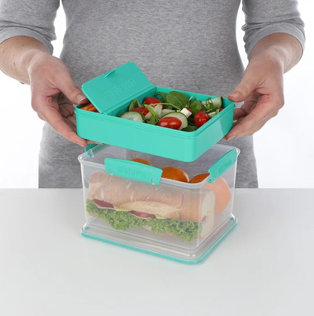 Lunch box with compartments, 2,3 L, LUNCH TUB TO GO, 20 x 16 x H 11,5 cm, Mint in the group Storage / Kitchen storage / Food containers / SmartStore food containers at SmartaSaker.se (42181)