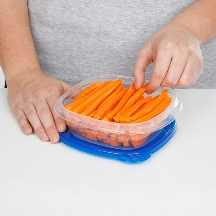 Food Storage boxes, 0,67 L, Set of 4, SISTEMA TAKEALONG, Clear / Blue in the group Storage / Kitchen storage / Food containers / Plastic at SmartaSaker.se (42196)
