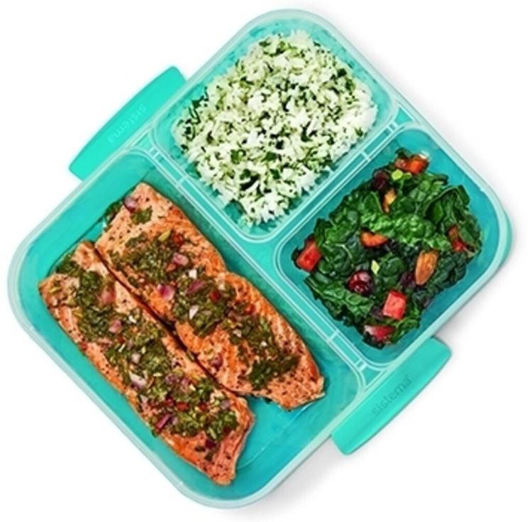 Food Storage boxes, 3 Compartments, Set of 5, SISTEMA NEST IT LARGE, 24x 19,5 x H 6,5 cm, Clear / Green in the group Storage / Kitchen storage / Food containers / Plastic at SmartaSaker.se (42201)