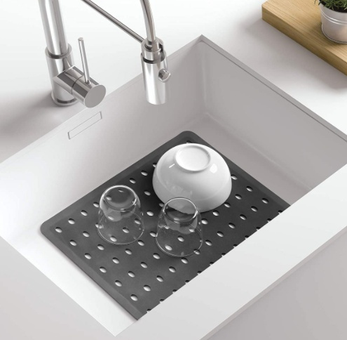 Sink Mat, Rubber, LARGE SALVAPLATOS, 41 x 32 cm, Dark grey in the group Storage / Kitchen storage / Dish racks and sink accessories at SmartaSaker.se (42213)