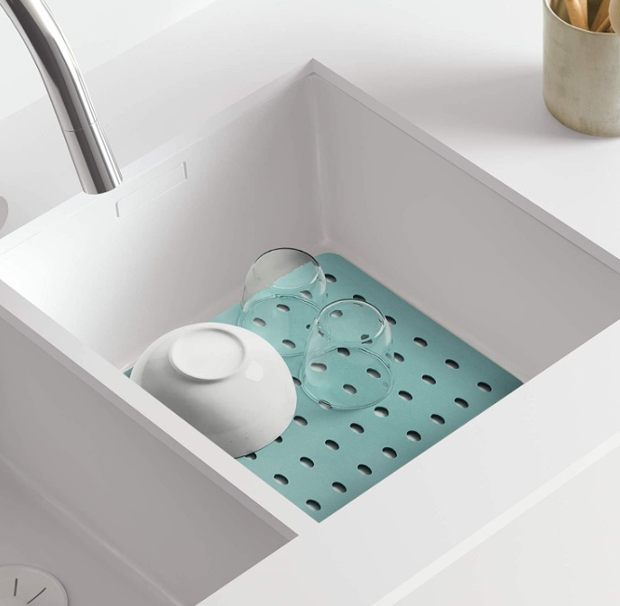 Sink Mat, Rubber, SMALL SALVAPLATOS, 32 x 27,5 cm, Aqua Green in the group Storage / Kitchen storage / Dish racks and sink accessories at SmartaSaker.se (42214)
