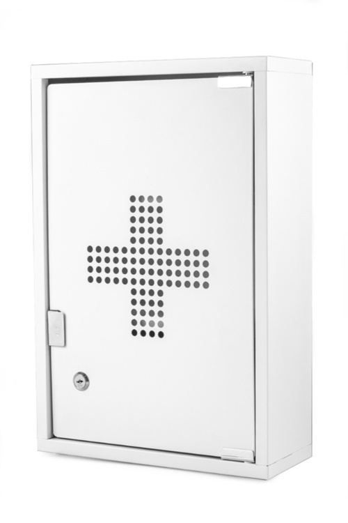 Medicine cabinet in metal, lockable, CURE, 30 x 12 x H 45 cm, White in the group Storage / Bathroom storage at SmartaSaker.se (42220)