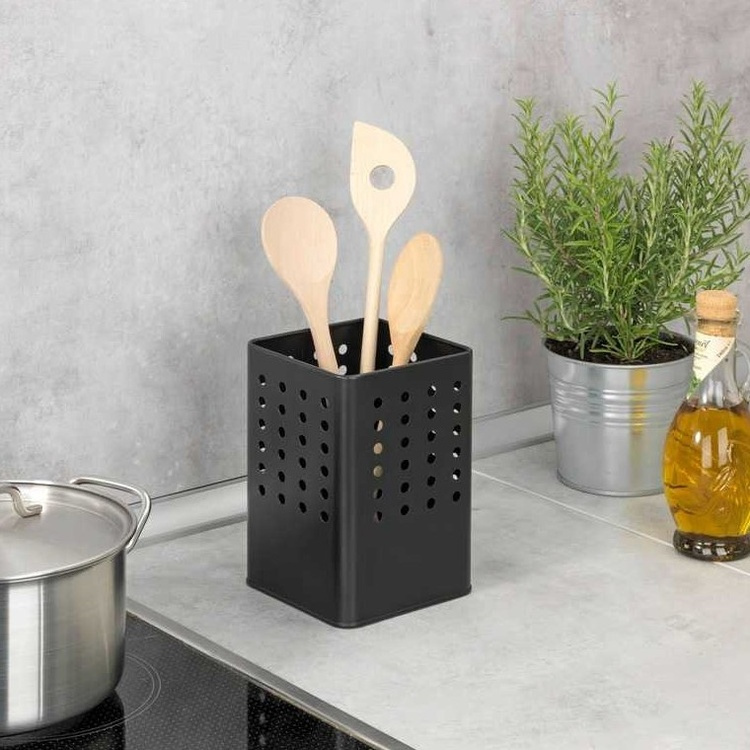 Metal Basket, SILIO UTENSIL HOLDER, 11,5 x 11,5 x H 16,5, Black in the group Storage / Kitchen storage at SmartaSaker.se (42225)
