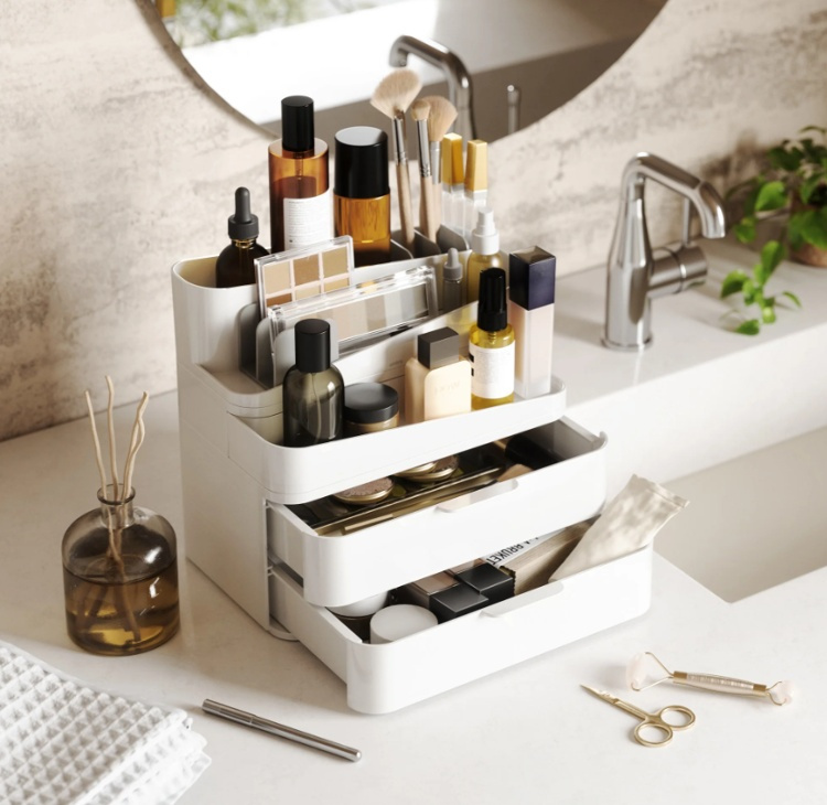 Cosmetic Organiser, UMBRA LARGE GLAM MAKE UP, White / Grey in the group Storage / Bathroom storage / Makeup storage at SmartaSaker.se (42236)