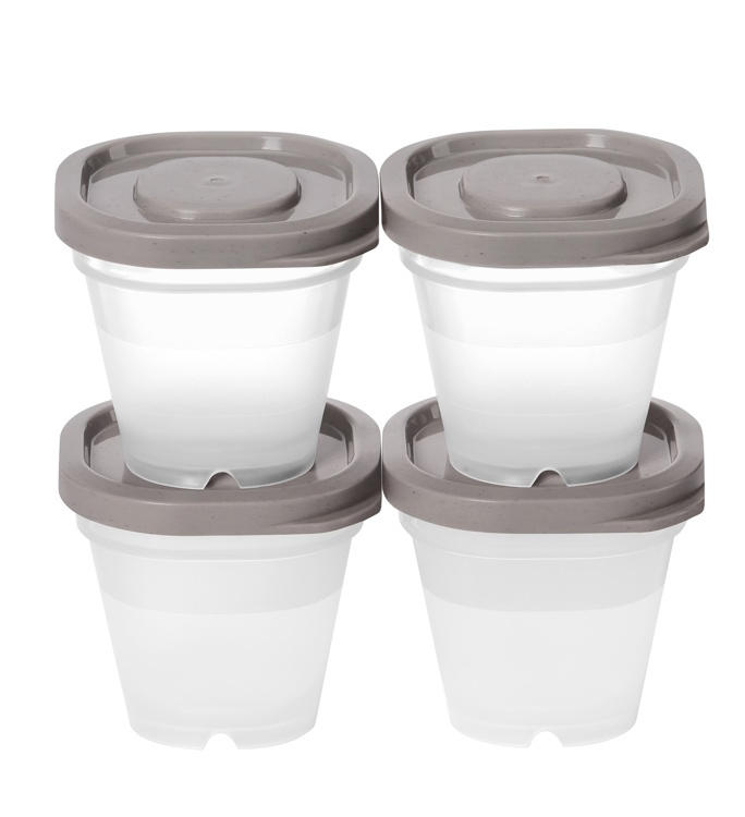 Mini containers, Set of 4, SMARTSTORE SUSTAIN, Transparent / Earl grey in the group Storage / Kitchen storage / Food containers / SmartStore food containers at SmartaSaker.se (42243)
