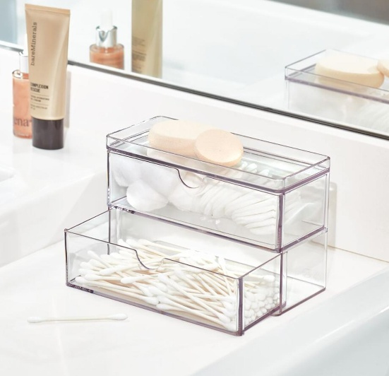 Pull-out drawers, THE HOME EDIT MINI 2-DRAWER ORGANIZER , 17,8 x 8,3 x H 11,4 cm, Klar in the group Storage / Bathroom storage at SmartaSaker.se (42247)